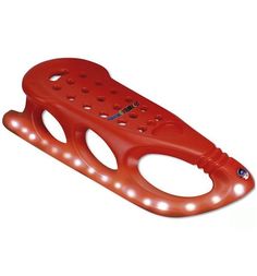 Санки пластиковые KHW Snow Shuttle mit Licht со светодиодами красные
