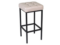 Барный стул ДП2-07 Камелот Фалкон бежевый, экокожа/Черный матовый ДревПром