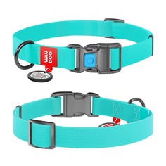 Ошейник для собак Collar Waudog Waterproof светящийся, пластиковая пряжка Мятный 35-58 см