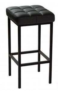 Стул полубарный ДП2-07 Камелот Темно-серый, экокожа/Черный матовый ДревПром