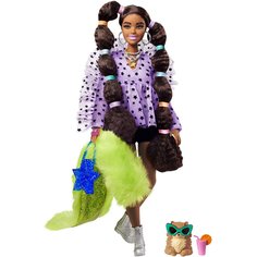 Кукла Mattel Barbie Экстра с переплетенными резинками хвостиками GXF10