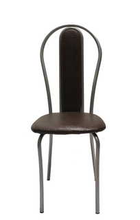 Кухонный стул Форпост Венский Мягкий Серебристый металлик/Шоколадная рептилия