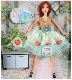 Кукла ABtoys Emily Мятная серия с букетом и аксессуарами 30см WJ-12660 Jiangsu Holly Everlasting Inc.
