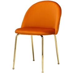 Стул Brooke терракотовый велюр золотыми ножками StoreForHome / SF-825-ORANGE-GOLD