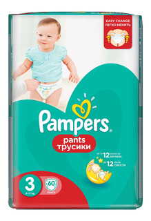 Подгузники-трусики Pampers Pants 3 (6-11 кг), 60 шт.