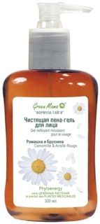 Чистящая пена-гель для лица GREEN MAMA Ромашка и брусника, 300мл