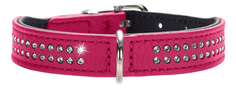 Ошейник HUNTER Diamond petit 27 розовый, Кожа, 20-24см