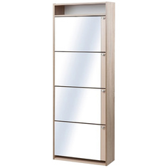 Обувница Вентал K-4S; дуб сонома/зеркальный