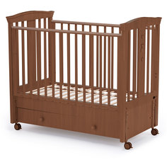 Кроватка Nuovita Fasto Swing маятник продольный noce scuro тёмный орех