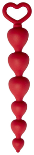 Бордовая анальная цепочка Heart Ray 17,5 см Le Frivole