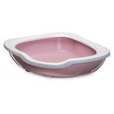 Лоток для кошек IMAC Fred с высоким бортом, пепельно-розовый, 51 х 51 х 15,5 см