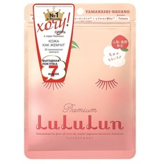 Маска для лица Lululun увлажняющая и улучшающая цвет лица «Персик из Яманаси» Premium 7 шт