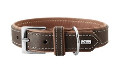 Ошейник для собак HUNTER Porto 65, кожа, сталь, коньячный, обхват шеи 56 см