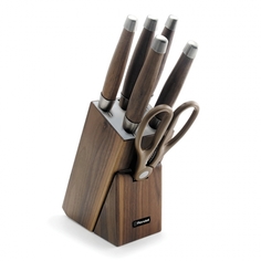 Набор из 5 ножей c ножницами на деревянной подставке Glaymore Rondell RD-984