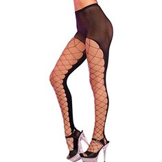 Комбинированные колготки - с крупной сеткой спереди и мелкой сзади Hustler Lingerie