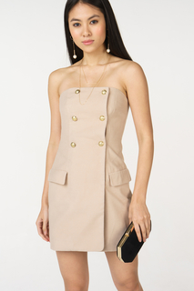 Вечернее платье женское T-Skirt AW18-07-0526-FS бежевое 44 RU
