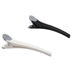 Зажим для волос Dewal черно-белые пластик с резиновой вставкой 11 см 6 шт/уп