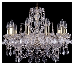 Люстра подвесная Bohemia Ivele Crystal 1411/10/195/G/Leafs