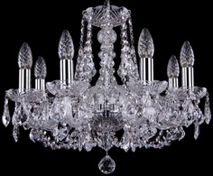 Люстра подвесная Bohemia Ivele Crystal 1406/8/160/Ni/Leafs