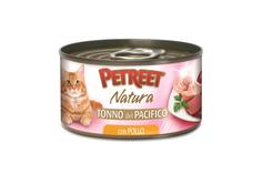 Влажный корм для кошек Petreet Natura, в рыбном бульоне, тунец, курица, 12шт, 70г