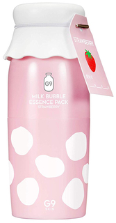 Маска для лица кислородная G9SKIN Milk bubble essence pack - strawberry 50мл
