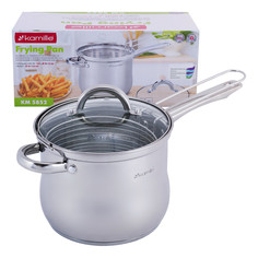 Кастрюля-фритюрница Ø18*15см 3,5л из нержавеющей стали Kamille