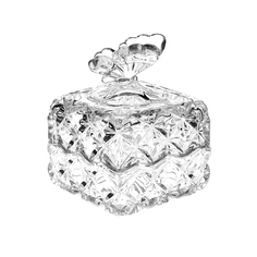Доза "Бабочка", 9,6 см, квадратная, Хрусталь Crystal Bohemia