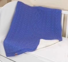 Плед-покрывало вязаный Sansli U14-01 синий, 95x120 см