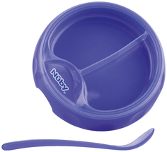 Тарелочка двухсекционная с ложкой Nuby