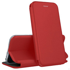 Кожаный чехол-книжка Open Color с функцией подставки для iPhone 12 (Pro) (Красный)