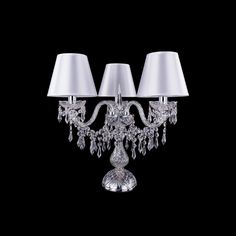 Настольная лампа с абажуром 1403L/3/141-39 Ni SH21-160 Bohemia Ivele Crystal