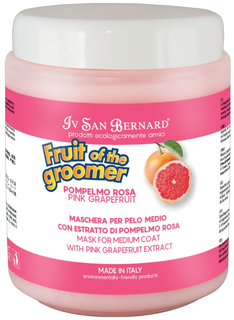 Маска для кошек и собак ISB Fruit of the Grommer Pink Grapefruit для средней длины, 1 л Iv San Bernard