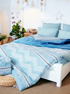 Комплект постельного белья Фланель "Северная легенда Голубая" Дуэт 50х70 TM Textile