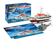 Сборная модель Revell Подарочный набор Катер DGZRS Berlin с вертолётом Sea King