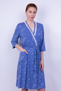 Халат женский Литвин 0294/1 синий 4XL