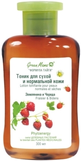 Тоник для сухой и нормальной кожи GREEN MAMA Череда и земляника, 300 мл
