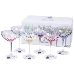 Креманки мартинки 210 мл 6 шт "Кейт Оптика Разноцветное дно" 167460 Crystalex CZ S.R.O.