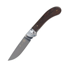 Нож Stinger, 105 мм, рукоять: сталь/дерево, серебр.-корич., картонная коробка