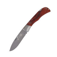Нож Stinger, 104 мм, рукоять: сталь/дерево, серебр.-корич., картонная коробка