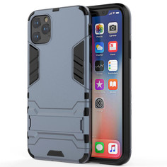 Ударопрочный чехол-подставка Transformer для iPhone 12 / 12 Pro с защитой корпуса (Синий) Epik