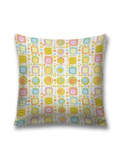 Наволочка декоративная JoyArty "Веселые квадраты и кружки" на молнии, 45x45 см
