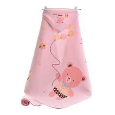 Одеяло-конверт Baby Fox Мишка с воздушными шариками, летнее, розовое, 90х90 см