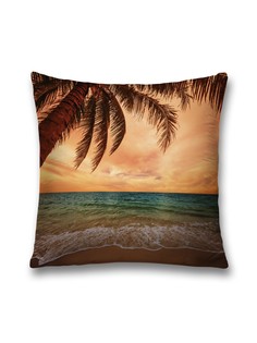 Наволочка декоративная JoyArty "Пальмы на берегу моря" на молнии, 45x45 см