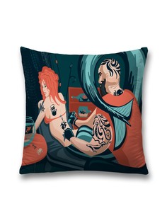 Наволочка декоративная JoyArty "Мастер тату" на молнии, 45x45 см