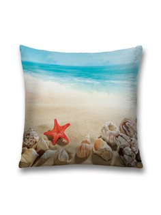 Наволочка декоративная JoyArty "Морские звезды ракушки пляж" на молнии, 45x45 см