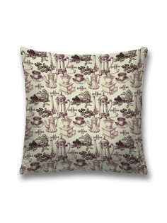 Наволочка декоративная JoyArty "Раритетная посуда для кофе" на молнии, 45x45 см