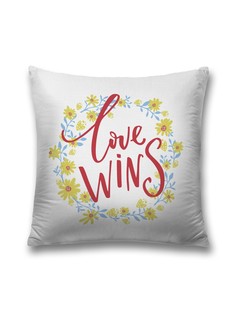 Наволочка декоративная JoyArty "Любовь побеждает" на молнии, 45x45 см