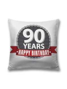 Наволочка декоративная JoyArty "Медаль 90-летия" на молнии, 45x45 см