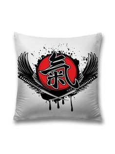 Наволочка декоративная JoyArty "Японские катаны" на молнии, 45x45 см