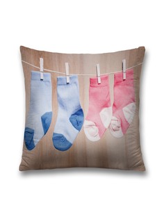Наволочка декоративная JoyArty "Носочки для новорожденных" на молнии, 45x45 см